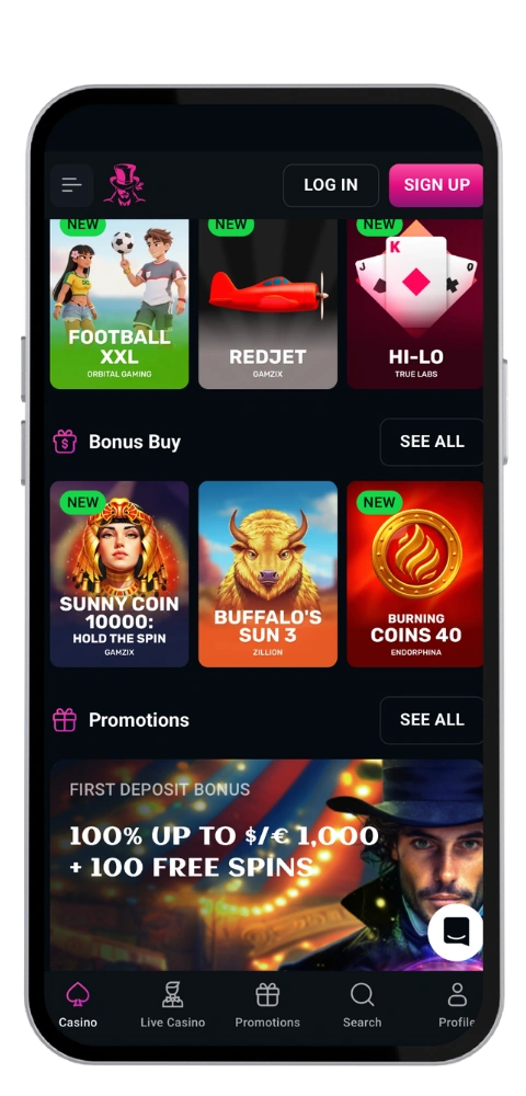 Spins Up mobile casino